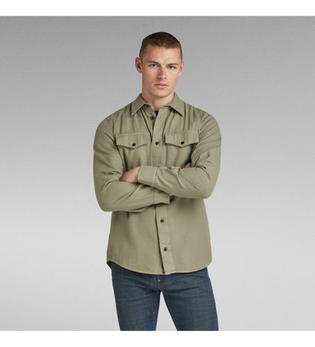 D24963-D454-B681 Slim Shirt (S), Casuel, Vert, Coton, Manche longue - G-Star - Modalova