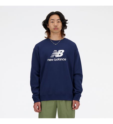 MT41504 Sport Essentials Fleece Logo Sweatshirt (S), Plat, Lacets, Casuel, Coton, Manche longue, Marine - New Balance - Modalova