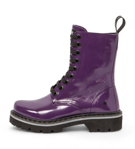 DR003_091 Bottines en cuir lilas 1167 (36), Plat, Lacets, Fermeture éclair, Casuel, Violet - Art - Modalova