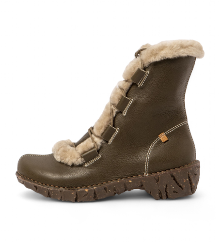 FE005_0G3 Bottines en cuir N5414 vertes (37), Plat, Lacets, Casuel - El Naturalista - Modalova