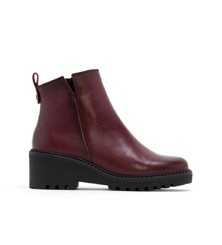 Bottines en cuir avec semelle compensée et fermeture éclair Letha (36), 5 à 8 cm, Casuel, Bordeaux - Porronet - Modalova