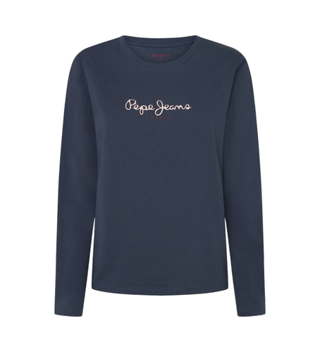 PL505947 T-shirt Fiore Ls (XS), Casuel, Manche longue, Le coton biologique, Durable, Marine - Pepe Jeans - Modalova