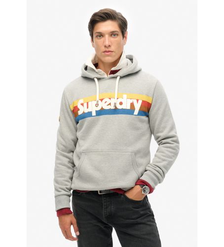 M2013691A Sweat à capuche rayé avec logo Retro (XXL), Casuel, Gris, Coton, Durable - Superdry - Modalova