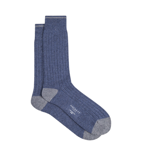 HMU30090 Chaussettes en cachemire bleues (M-L), Homewear, Laine - Hackett London - Modalova