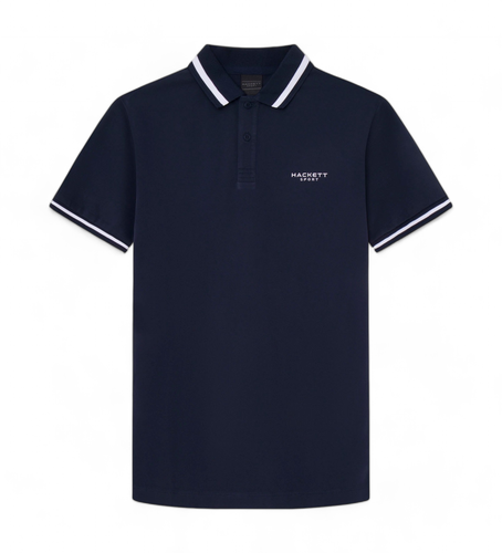 HM563337 Polo Hs Tipped (XS), Casuel, Coton, Manche courte, Marine - Hackett London - Modalova