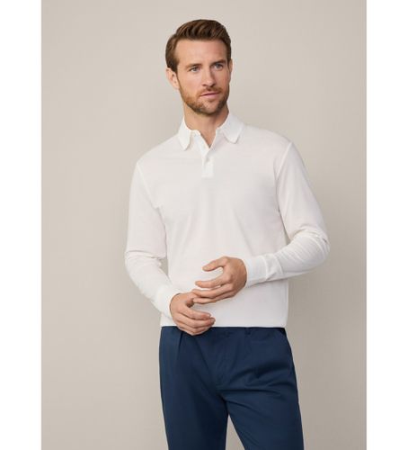 HM550984 Polo Mercerised Pique balnco (S), Blanc, Casuel, Coton, Manche longue - Hackett London - Modalova