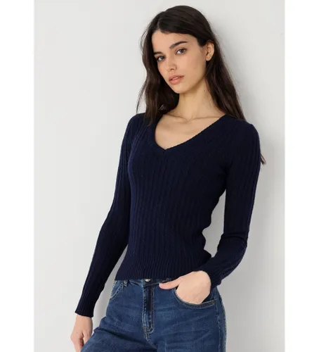 Pull en tricot câblé à col en V, (XS), Casuel, Viscose - Lois Jeans - Modalova