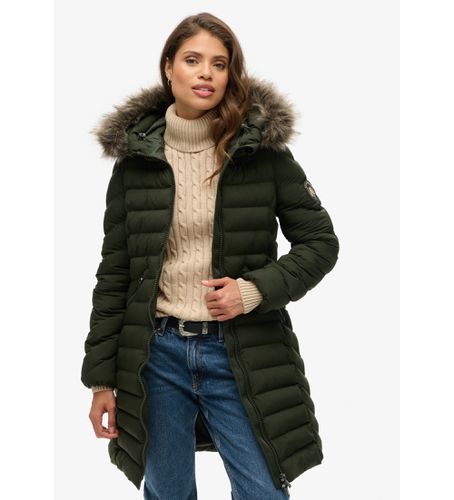 W5011789A Manteau mi-long Fuji avec capuche et bordures en fausse fourrure, (S), Casuel, Polister recyclé, Durable - Superdry - Modalova