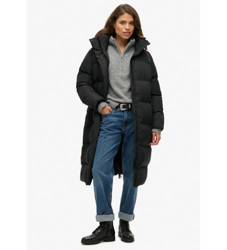 W5011801A Manteau long matelassé avec capuche noire (S), Casuel, Polyester, Durable - Superdry - Modalova