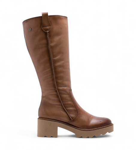 Bottes en cuir Mayra marron (36), 5 à 8 cm, Fermeture éclair, Casuel - Porronet - Modalova