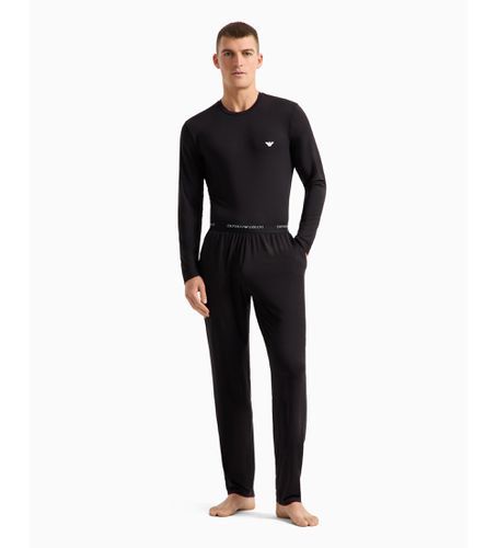 F511 Pantalon maison en modal doux avec ceinture élastique et logo (L), Homewear - Emporio Armani - Modalova