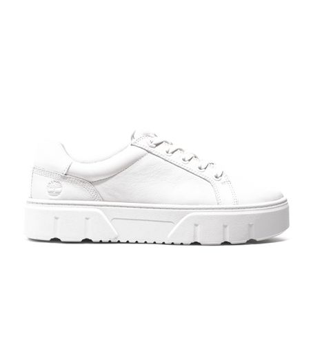 TB0A61FGEM21 Baskets Laurel Court à lacets en cuir blanc (36 W), Plat, Casuel - Timberland - Modalova