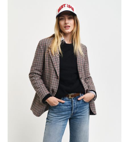 Veste à coupe régulière avec motif pied-de-poule marron (44), Casuel, Laine - Gant - Modalova