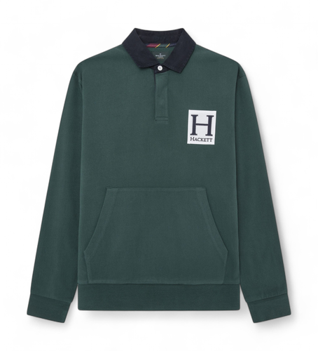 HM570829 Polo Heritage H à poches vertes (L), Casuel, Coton, Manche longue - Hackett London - Modalova