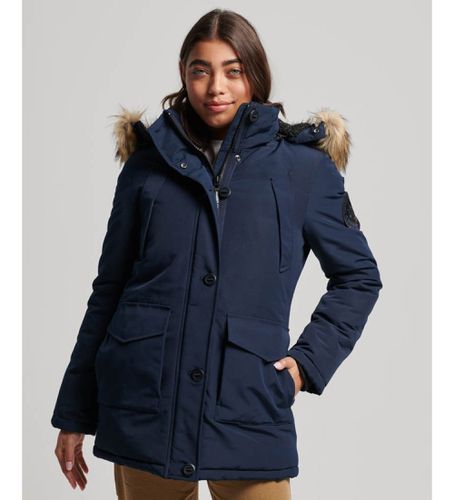 W5011572A Parka à capuche en fourrure synthétique Everest (XS), Casuel, Polyester, Marine - Superdry - Modalova