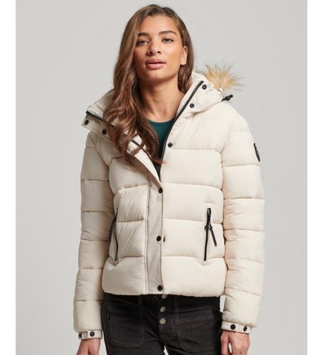 W5011569A Veste courte matelassée avec capuche et bordures en fausse fourrure en (S), Casuel, Polyester, Durable - Superdry - Modalova