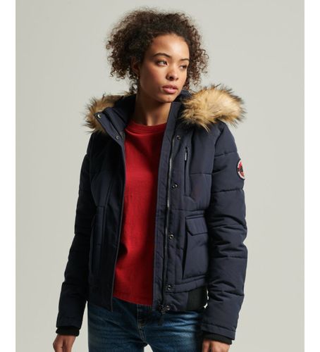 W5010995A Veste bombardier matelassée à capuche Everest (M), Casuel, Côtelé, Marine - Superdry - Modalova