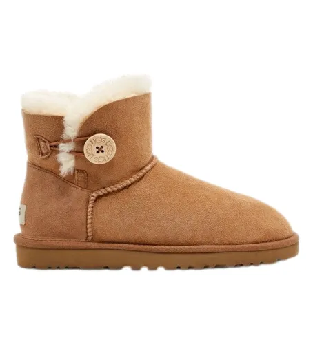 Bottines en cuir camel Mini Baley Button II (36), Marron, Plat, Aucun, Casuel - UGG - Modalova