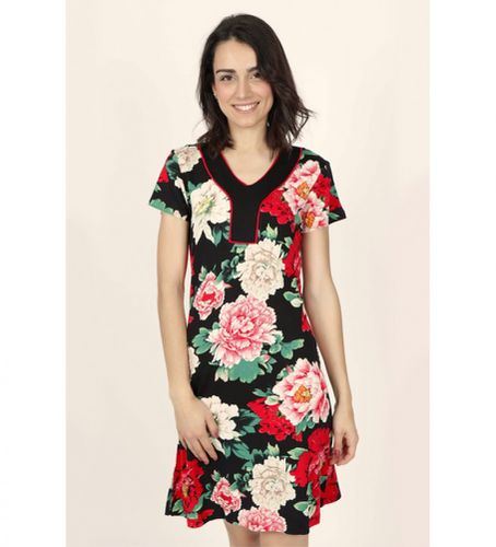 X-0-000287 Robe à manches courtes Fleurs de nuit (4XL), Casuel, Multicolore, Viscose, Manche courte - Admas - Modalova