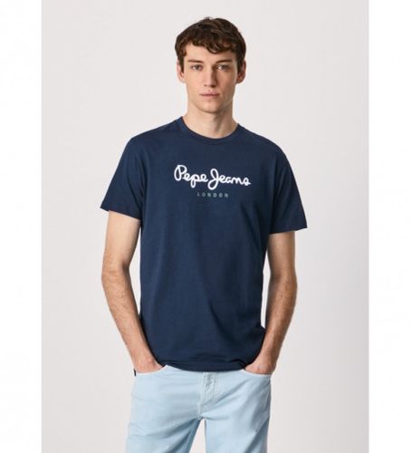 Til mænd. PM508208 Eggo T-shirt N navy (S), , Casual, Bomuld, Korte ærmer, Bæredygtig - Pepe Jeans - Modalova