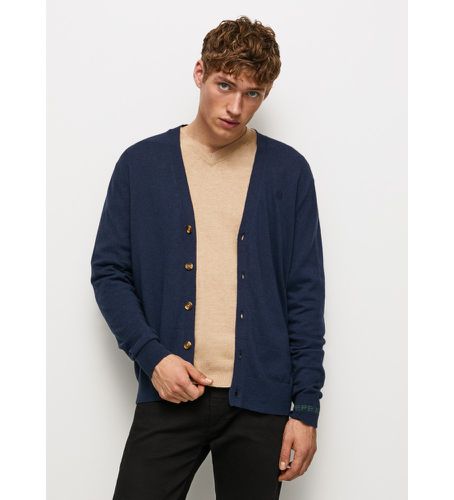 Til mænd. PM702239 Cardigan Andre navy (XS), Casual, Bomuld, Lange ærmer, Blå - Pepe Jeans - Modalova