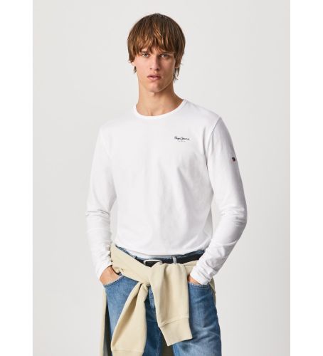 Til mænd. PM508211 T-shirt B Sico Original 2 Long N (M), Casual, Bomuld, Korte ærmer - Pepe Jeans - Modalova