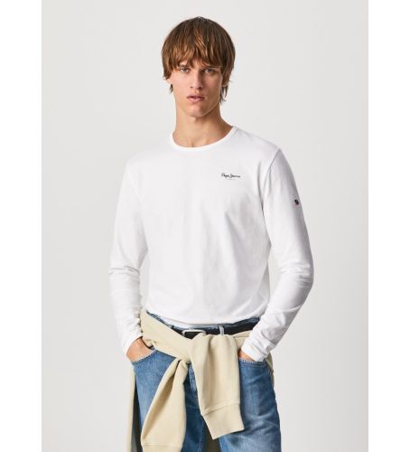 Til mænd. PM508211 T-shirt B Sico Original 2 Long N (S), Casual, Bomuld, Korte ærmer - Pepe Jeans - Modalova