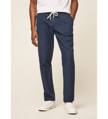 Til mænd. HM212437 Navy Beach Chino bukser (40/32), Casual, Bomuld - Hackett London - Modalova