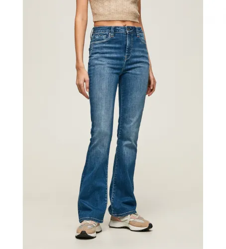 Til kvinder. PL204156HN6 Jean Dion Flare (28/32), Casual, Denim, Økologisk bomuld, Bæredygtig - Pepe Jeans - Modalova