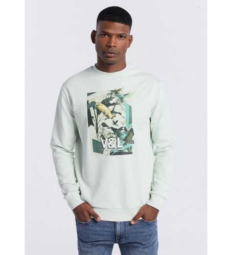 Til mænd. 4528446 Sweatshirt uden hætte med kassehals (OSFA), Casual, Bomuld, Lange ærmer - Victorio & Lucchino, V&L - Modalova