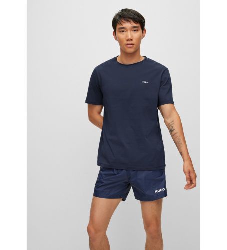 Til mænd. 50466158 Dero navy T-shirt (L), Casual, Bomuld, Korte ærmer, Bæredygtig, Blå - HUGO - Modalova