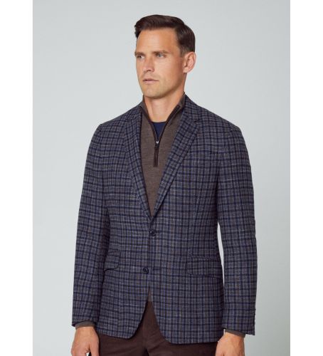 Til mænd. HM443258 Jakke Mini Check navy (48/32), Casual, Party, Klassisk, Polyester, Lange ærmer - Hackett London - Modalova