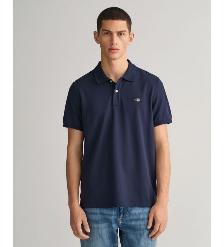 Til mænd. 2210 Pique polo shirt Regular Fit Shield navy (S), Casual, Bomuld, Klassisk, Korte ærmer - Gant - Modalova