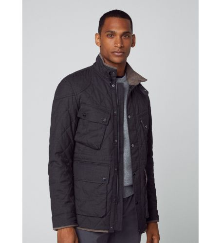 Til mænd. HM402998 Motojakke i flannel mørkegrå (XXL), Casual, Bomuld, Polyester, Lange ærmer - Hackett London - Modalova