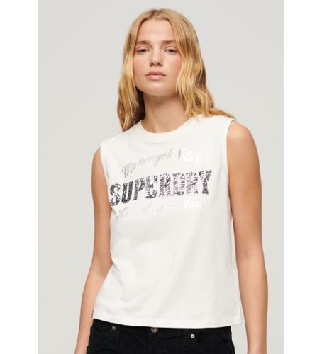 Til kvinder. W6011899A Stram T-shirt (XS), Casual, Bomuld, Uden ærmer/stropper - Superdry - Modalova