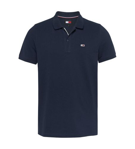 Til mænd. DM0DM18312 Polo Slim Logo navy (L), Casual, Bomuld, Korte ærmer, Blå - Tommy Jeans - Modalova