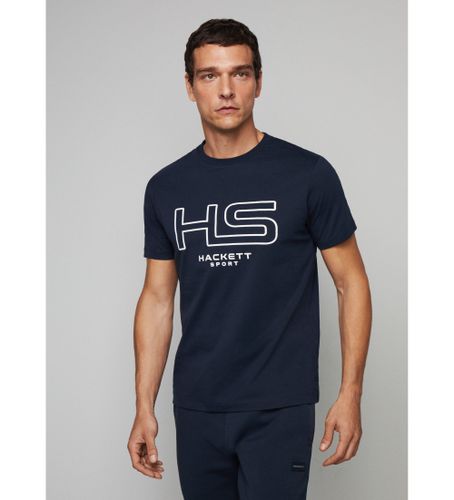 Til mænd. HM500804 T-shirt med logo navy (S), Casual, Bomuld, Korte ærmer - Hackett London - Modalova
