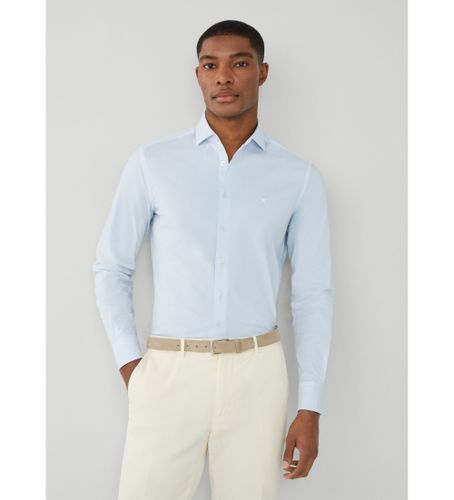 Til mænd. HM309822 Essential Stretch Pop Shirt (M), Casual, Party, Bomuld, Klassisk, Lange ærmer - Hackett London - Modalova