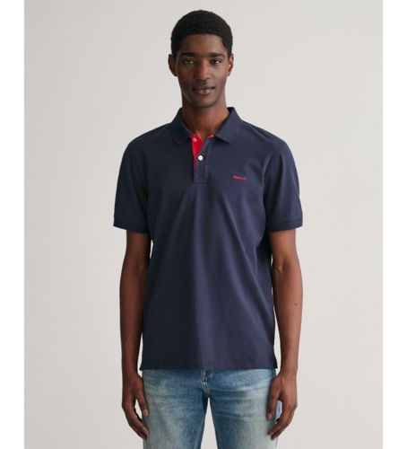 Til mænd. 2062026 Navy poloshirt i kontrastfarvet piqué (S), Casual, Bomuld, Klassisk, Korte ærmer - Gant - Modalova