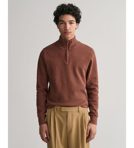 Til mænd. 2068028 Sacker Rib sweatshirt med halv lynlås rødbrun (3XL), Casual, Bomuld, Lange ærmer - Gant - Modalova