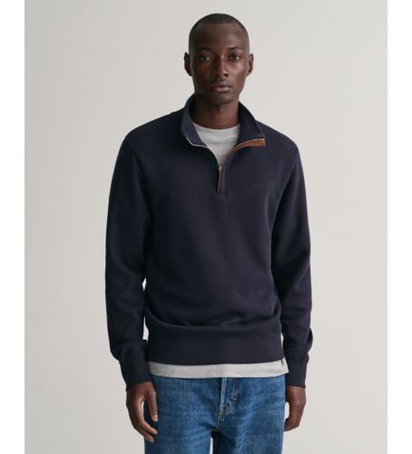 Til mænd. 2068028 Sacker Rib sweatshirt med halv lynlås i navy (S), Casual, Bomuld - Gant - Modalova