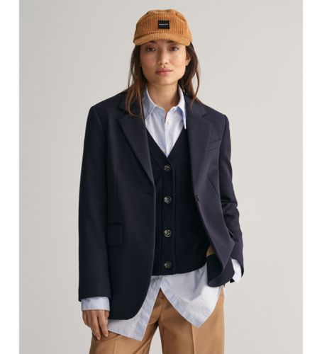 Til kvinder. 4770166 Regular Fit-jakke i marineblåt strikstof (36), Casual, Klassisk, Polyester, Lange ærmer - Gant - Modalova
