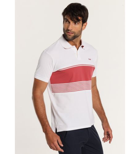 Til mænd. 132563885 - Kortærmet poloshirt med striber på brystet (S), Casual, Bomuld, Korte ærmer - Lois Jeans - Modalova