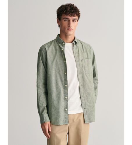Til mænd. 3240100 Regular Fit-skjorte i bomuld og hør (L), Casual, Lange ærmer - Gant - Modalova