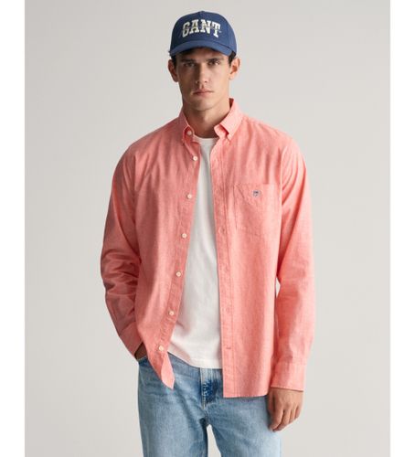 Til mænd. 3240100 Regular Fit-skjorte i rosa bomuld og hør (L), Casual, , Lange ærmer - Gant - Modalova