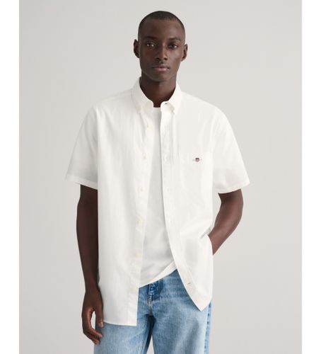 Til mænd. 3240101 Regular Fit kortærmet skjorte i bomuld og hør (L), Casual, Korte ærmer - Gant - Modalova