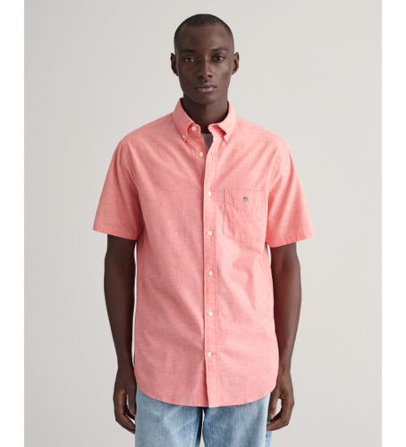 Til mænd. 3240101 Regular Fit kortærmet skjorte i bomuld og hør, (L), Casual, Korte ærmer - Gant - Modalova