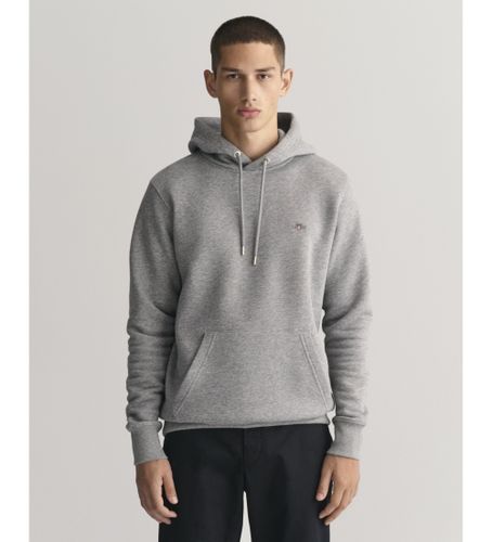 Til mænd. 2007058 Sweatshirt med hætte og gråt skjold (L), Casual, Bomuld, Lange ærmer - Gant - Modalova