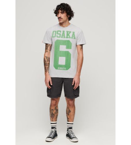 Til mænd. M1011966A Osaka 6 Standard gråmeleret t-shirt (S), Casual, Bomuld, Korte ærmer - Superdry - Modalova