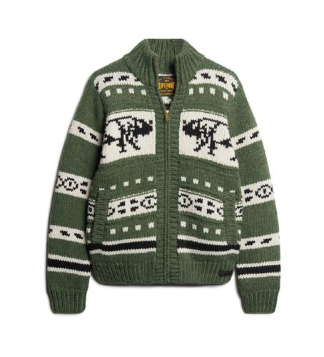 Til mænd. M6110591A cardigan i chunky strik med print (M), Casual, Lange ærmer - Superdry - Modalova